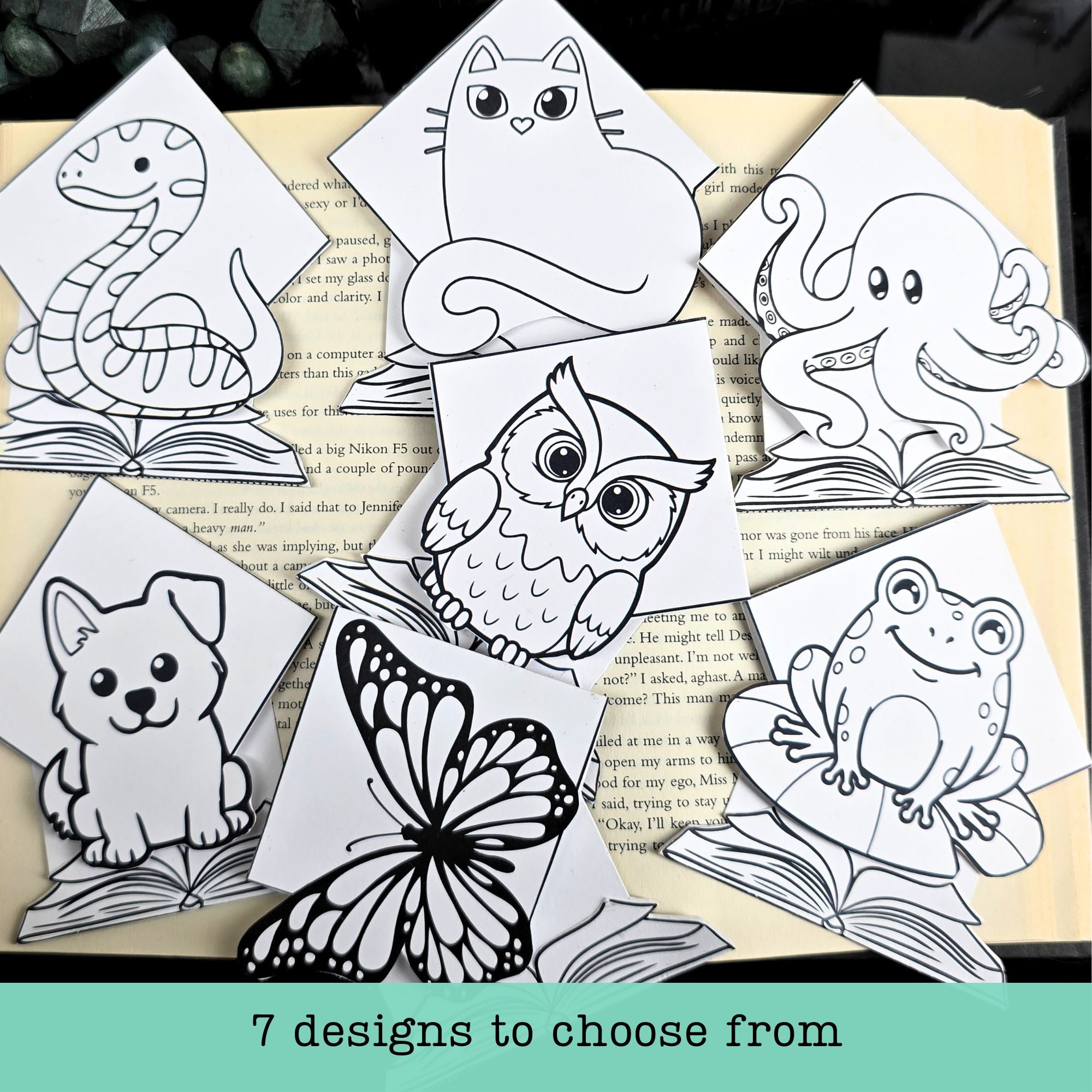 Color a Reading Buddy - 4-pack of DIY Bookmarks