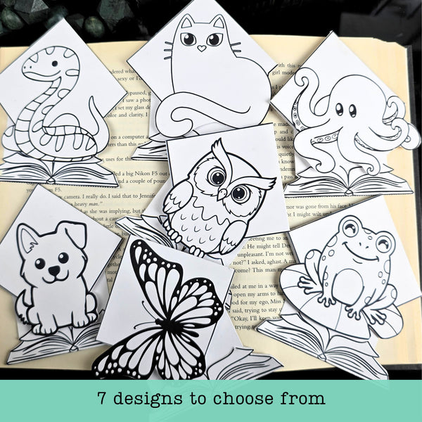 Color a Reading Buddy - 4-pack of DIY Bookmarks