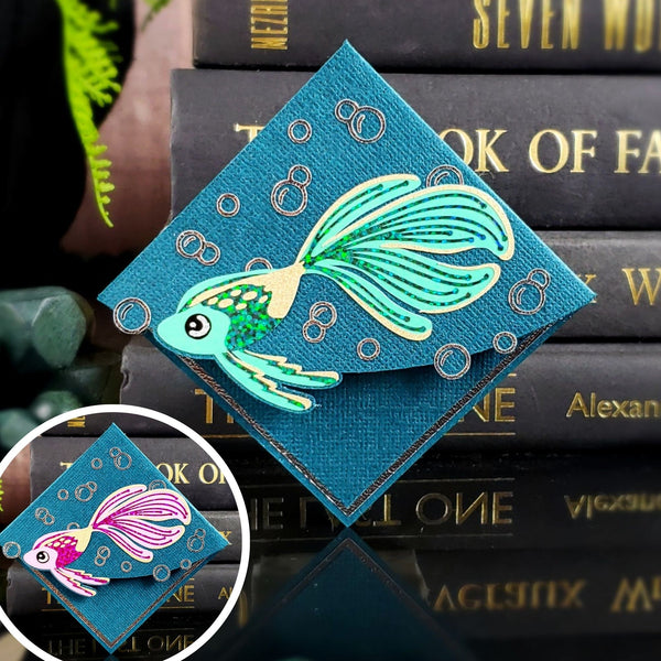 Glitter Fish Deluxe Corner Bookmark