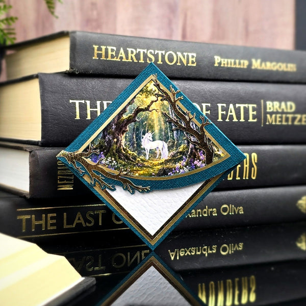Woodland Unicorn Deluxe Corner Bookmark