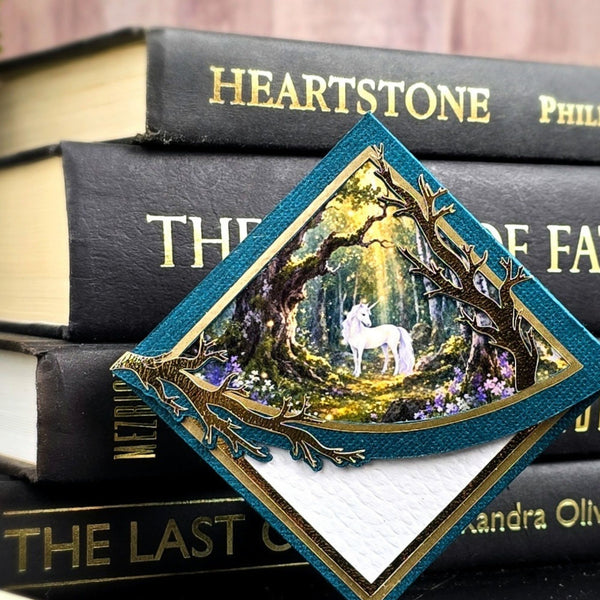Woodland Unicorn Deluxe Corner Bookmark