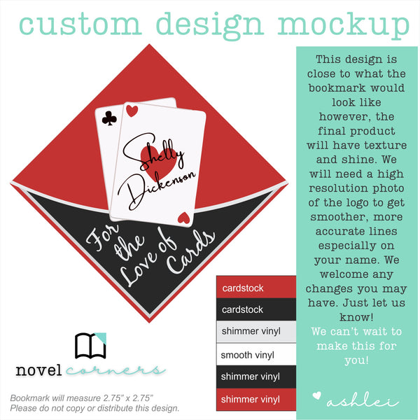 For Authors - Custom Designed Corner Bookmark to Match Your Book
