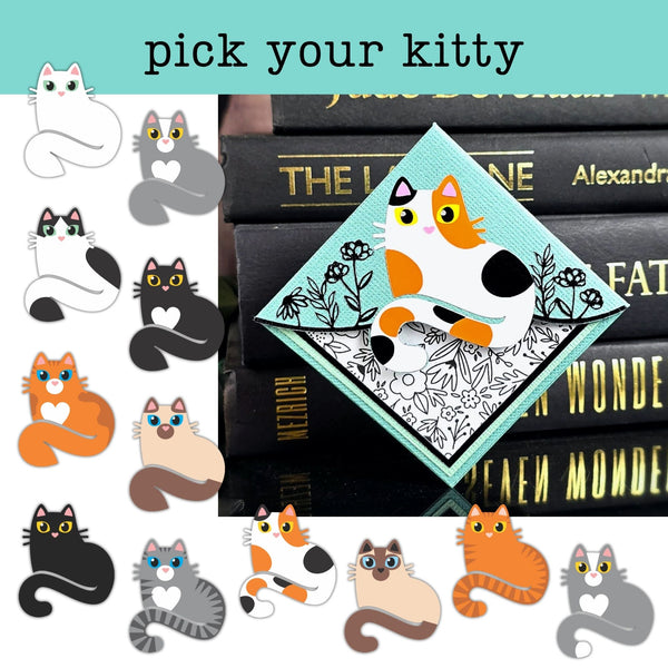 Kitty Among the Flowers Signature Corner Bookmark