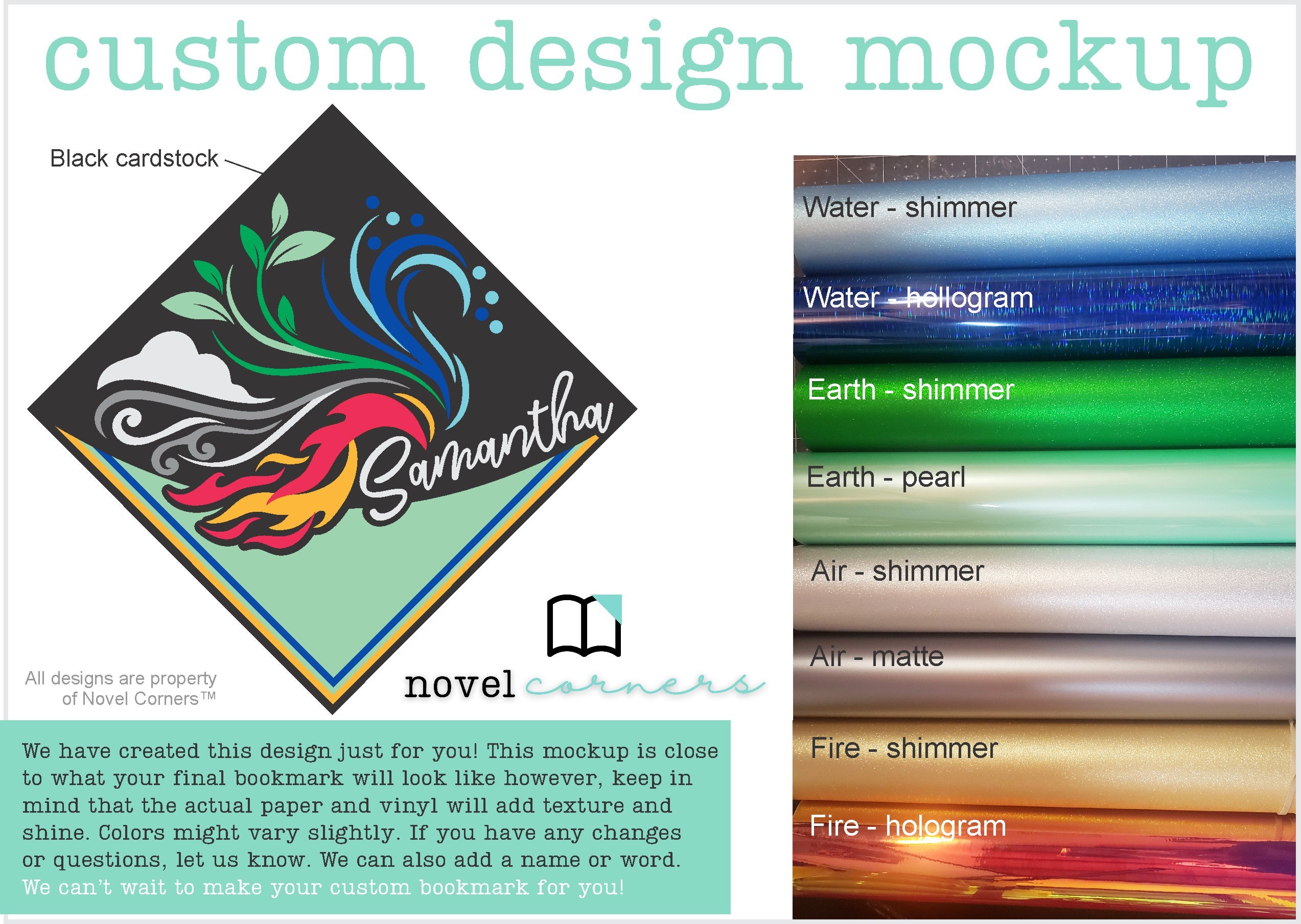 Custom Designed Paper Corner Bookmark
