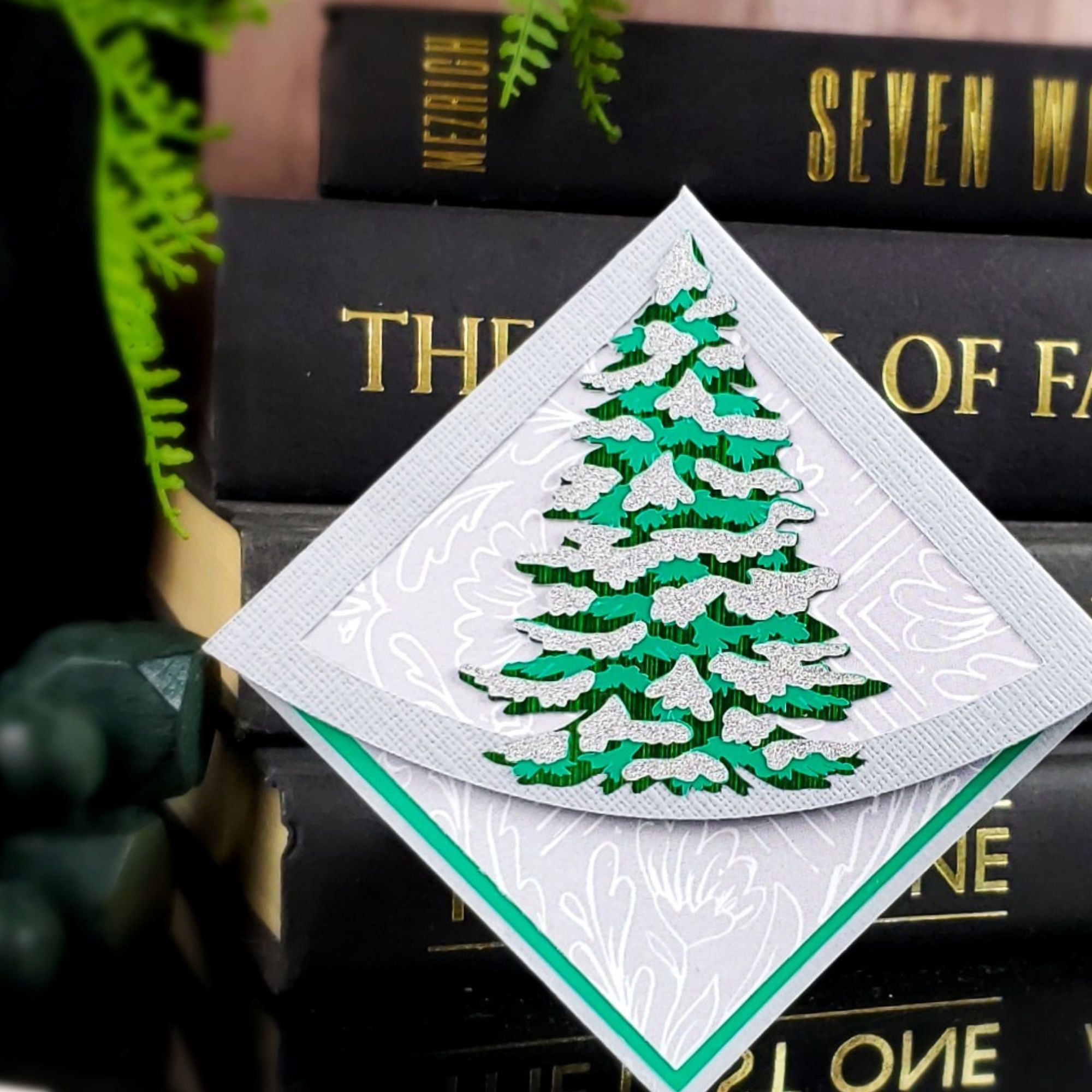 Snowy Tree Paper Corner Bookmark