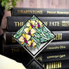 Stained Glass Orchid Deluxe Handmade Corner Bookmark