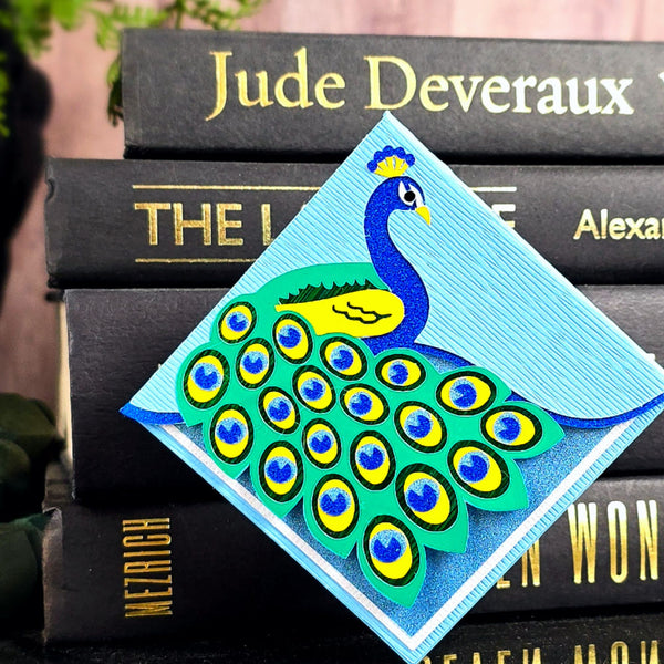 Noble Peacock Deluxe Handmade Corner Bookmark