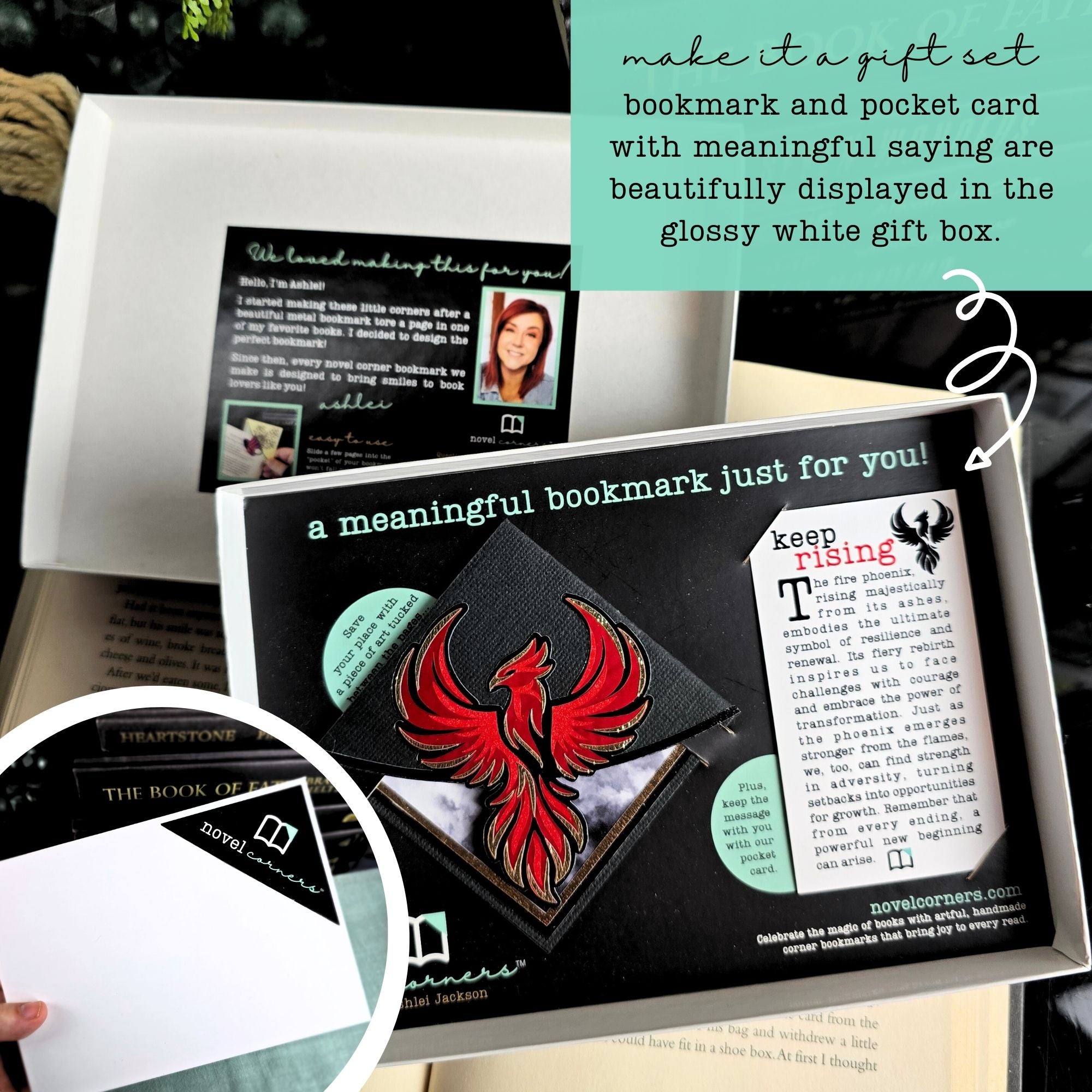 Phoenix Rising Deluxe Corner Bookmark