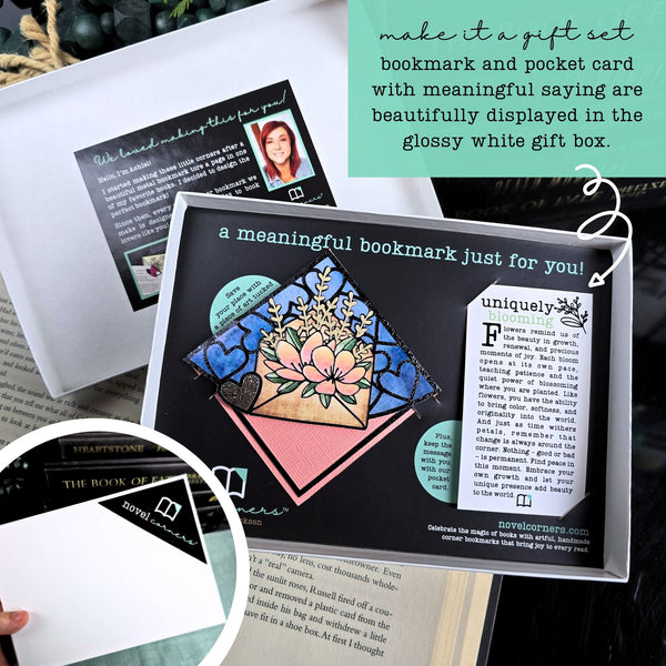 Stained Glass Love Letter Deluxe Handmade Corner Bookmark