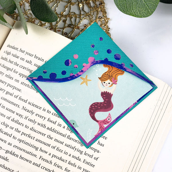 Mermaid Bubbles Paper Corner Bookmark