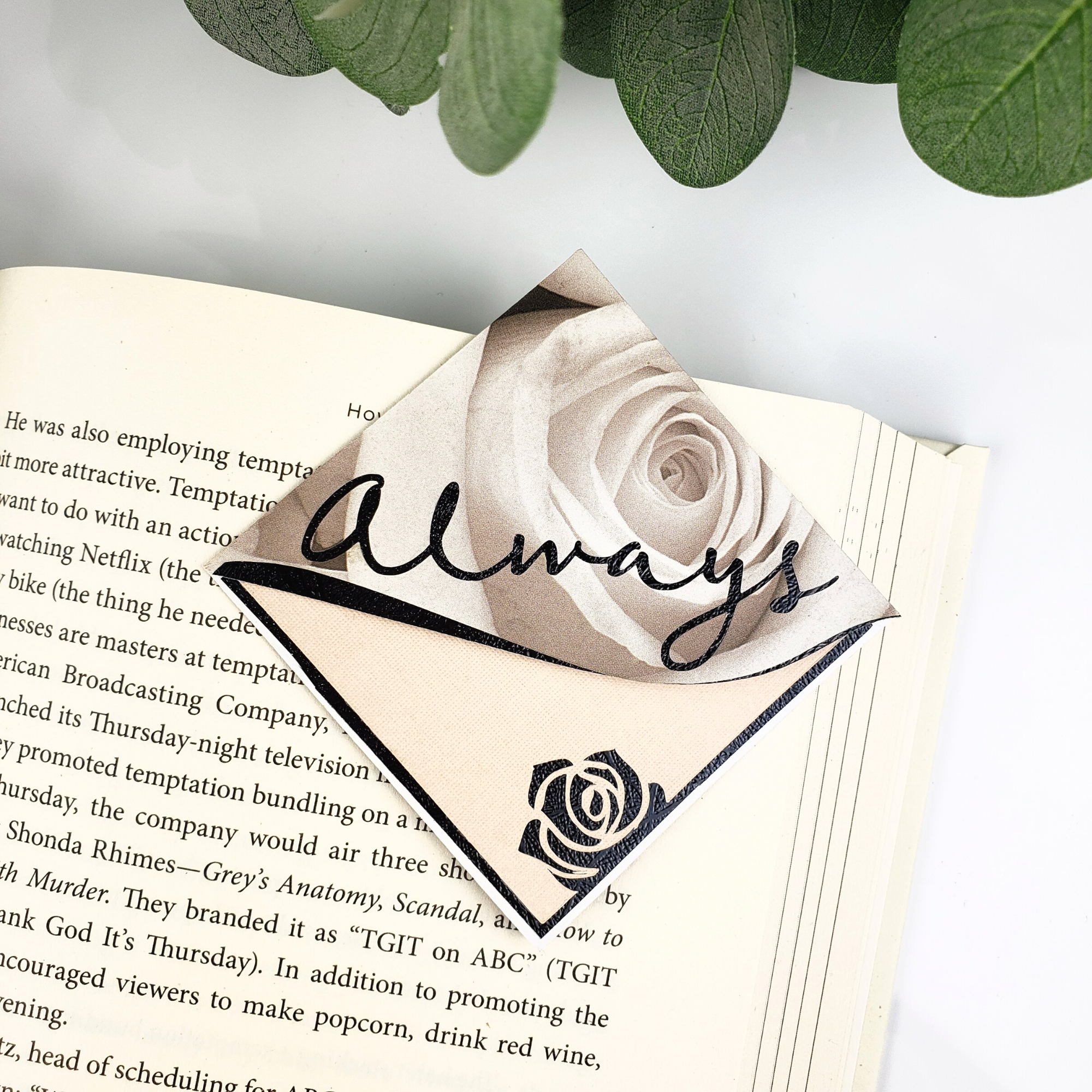 Always Rose Paper Corner Bookmark