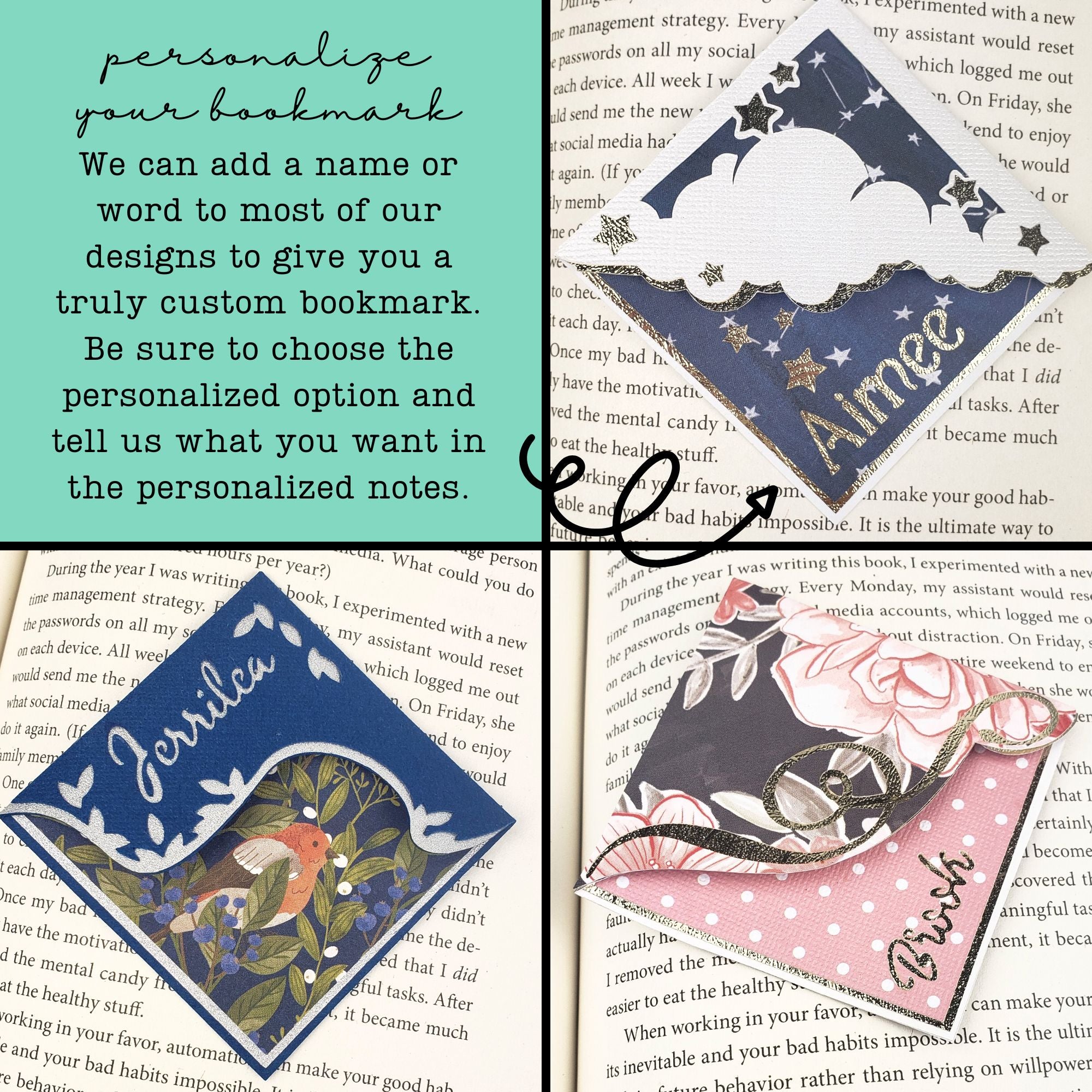 Unicorn Stars Paper Corner Bookmark