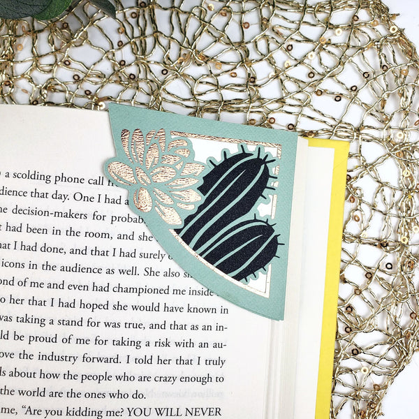 succulent bookmark Cactus Succulent Signature Corner Bookmark
