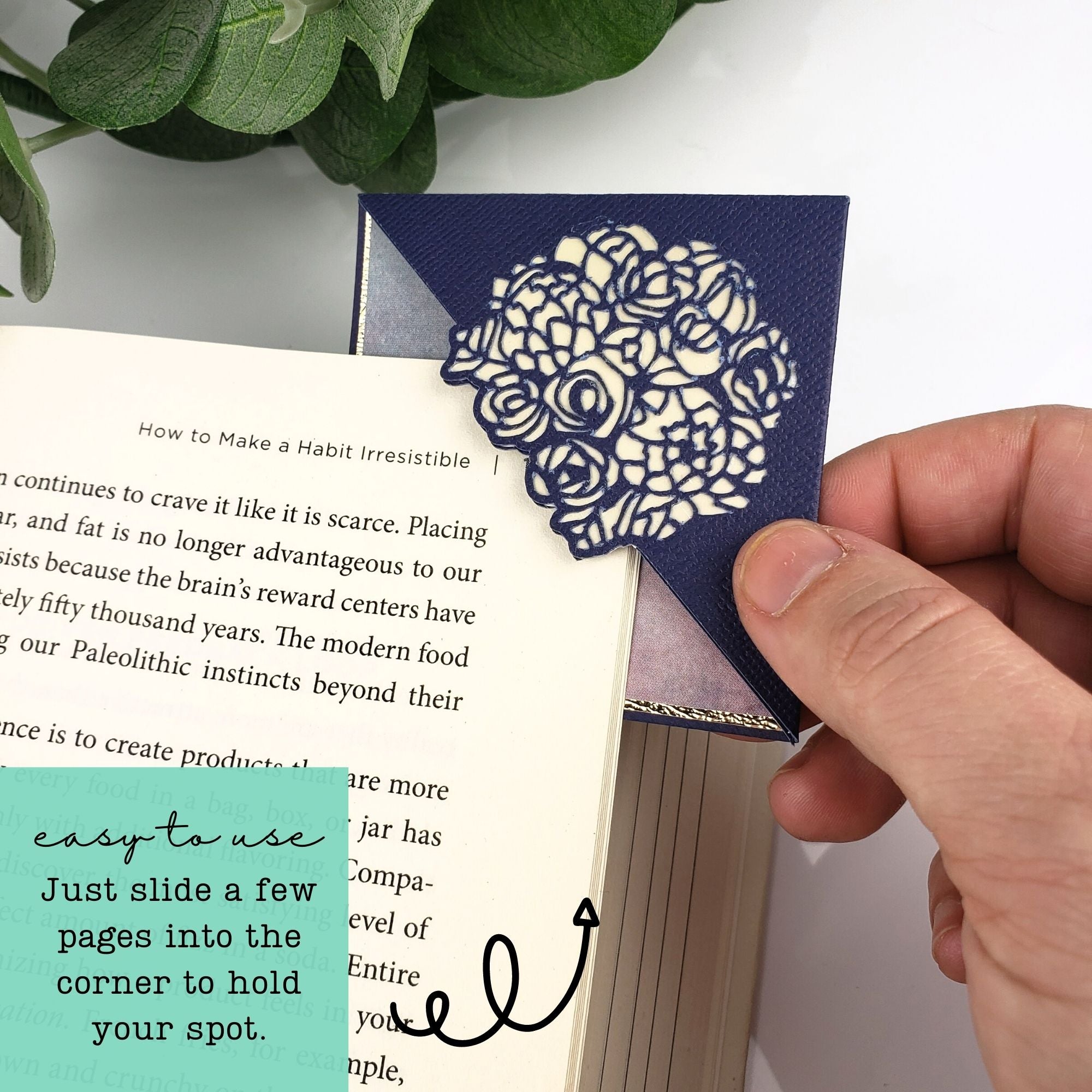 Peony Flower Bouquet Signature Corner Bookmark