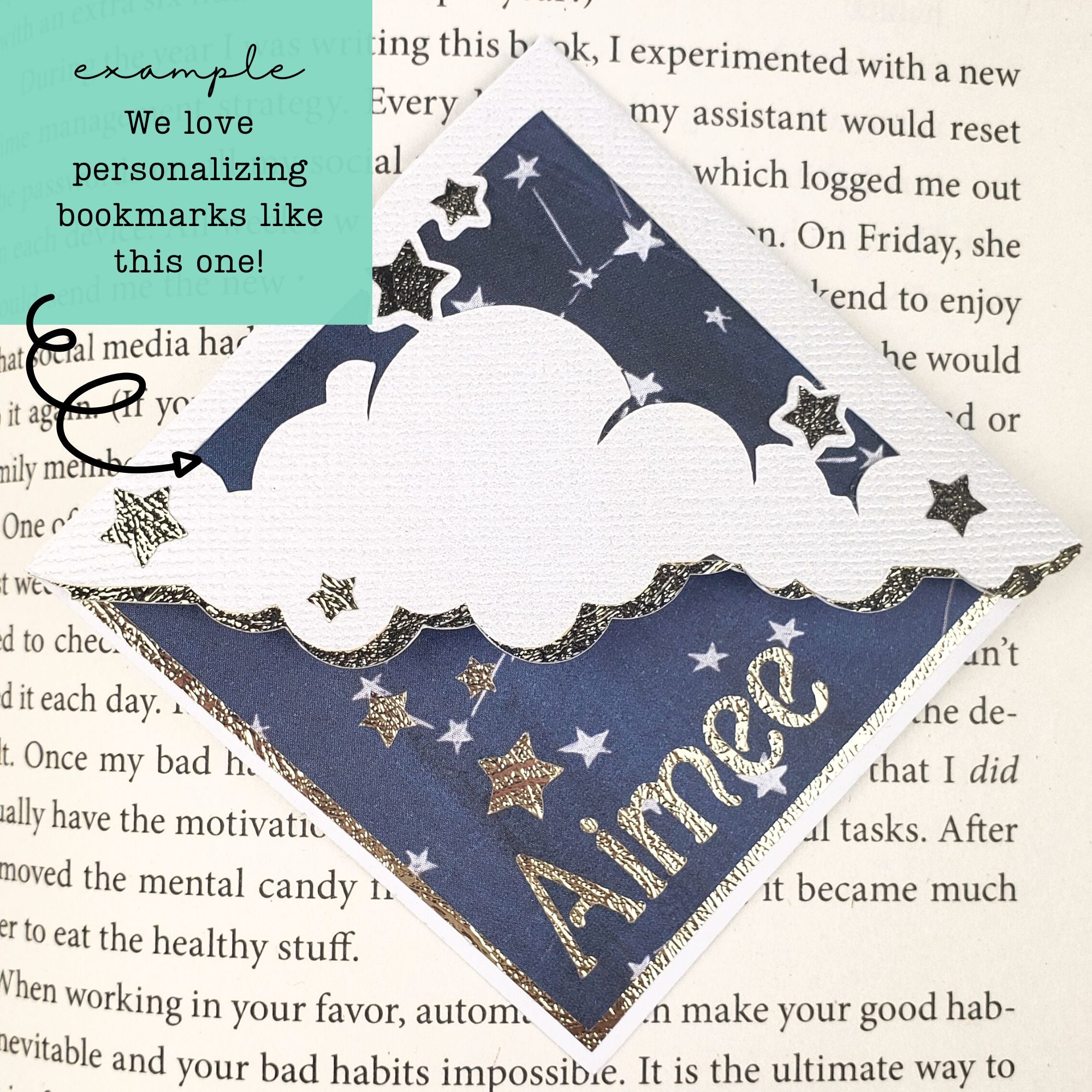 Night Sky Stars Paper Corner Bookmark