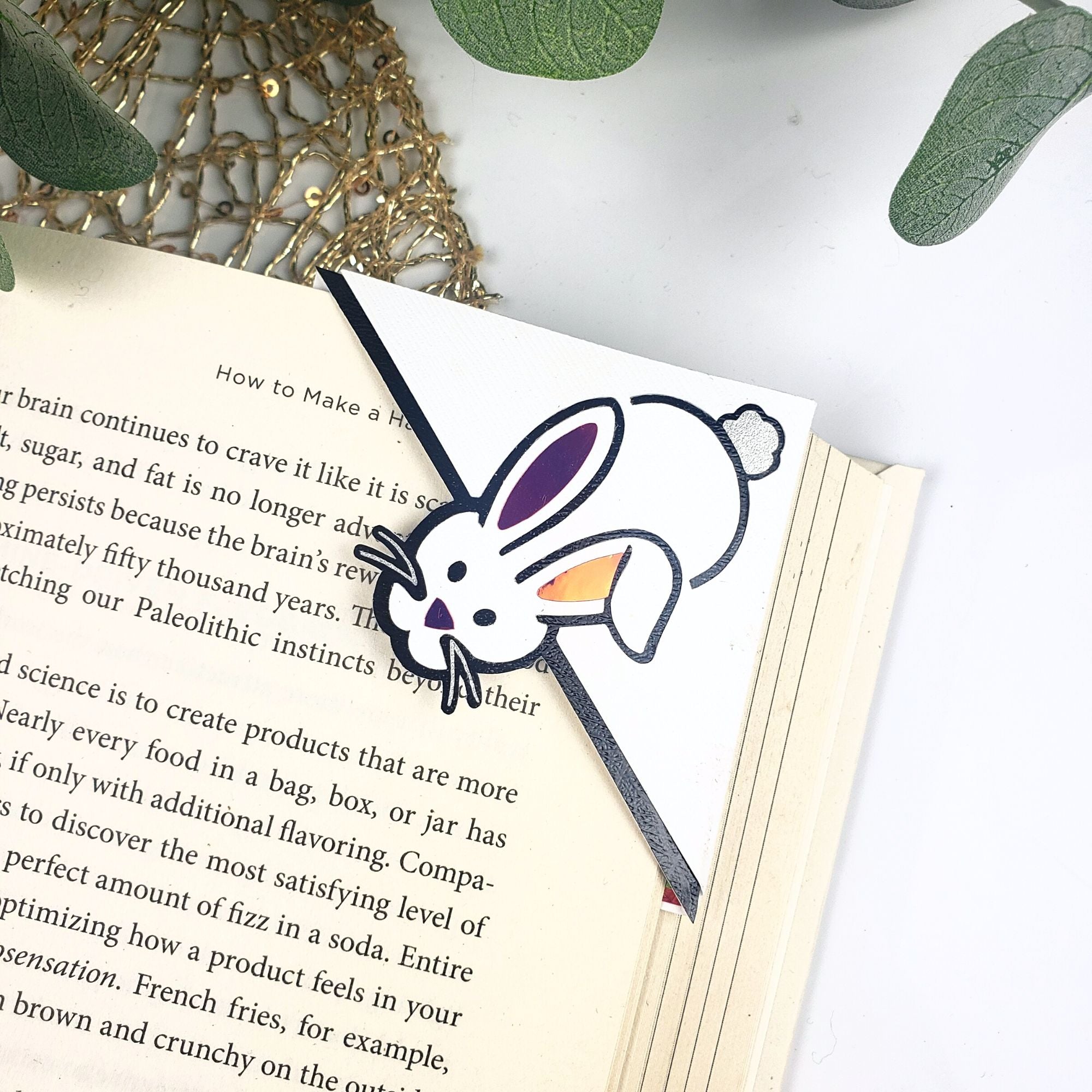 White Rabbit Paper Corner Bookmark