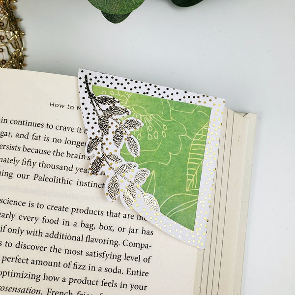 Green Leaves Paper Corner Bookmark