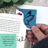 Teal Butterfly Poppy Paper Corner Bookmark