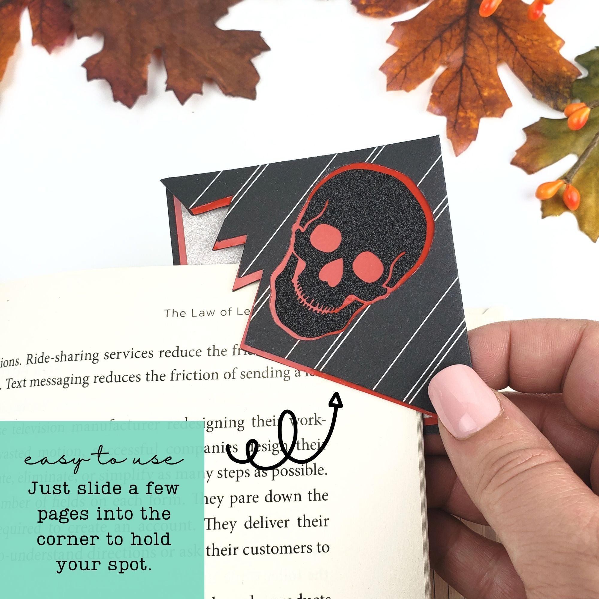 Skull Paper Corner Bookmark