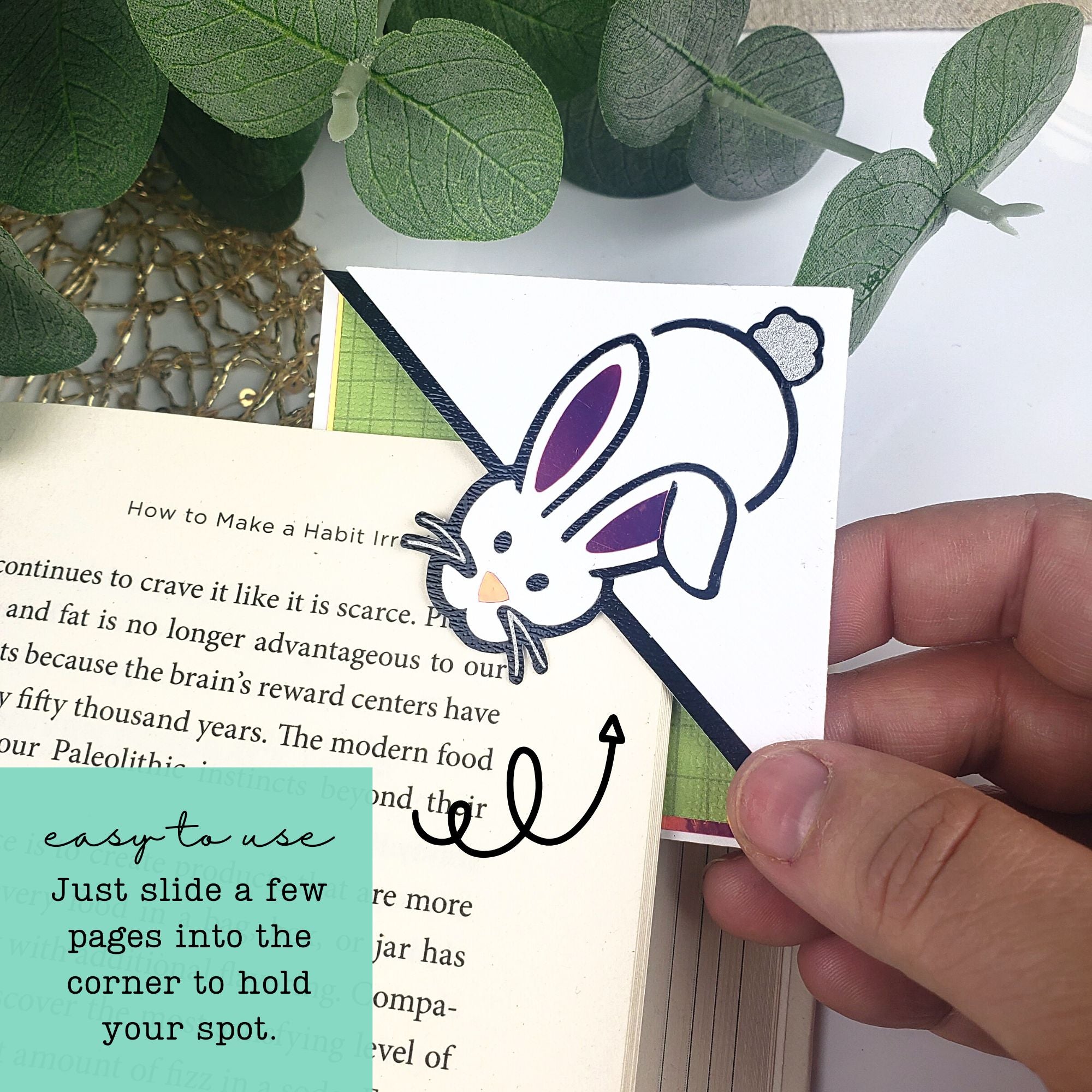 White Rabbit Paper Corner Bookmark