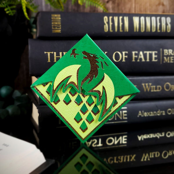 Green Dragon Paper Corner Bookmark