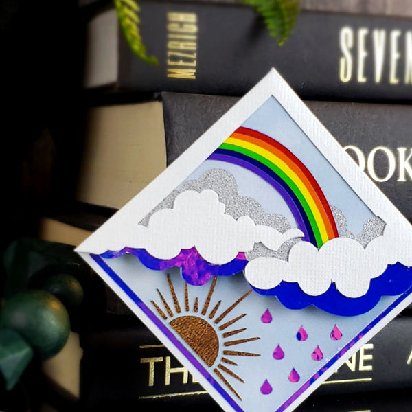 Rainbow Skies Paper Corner Bookmark