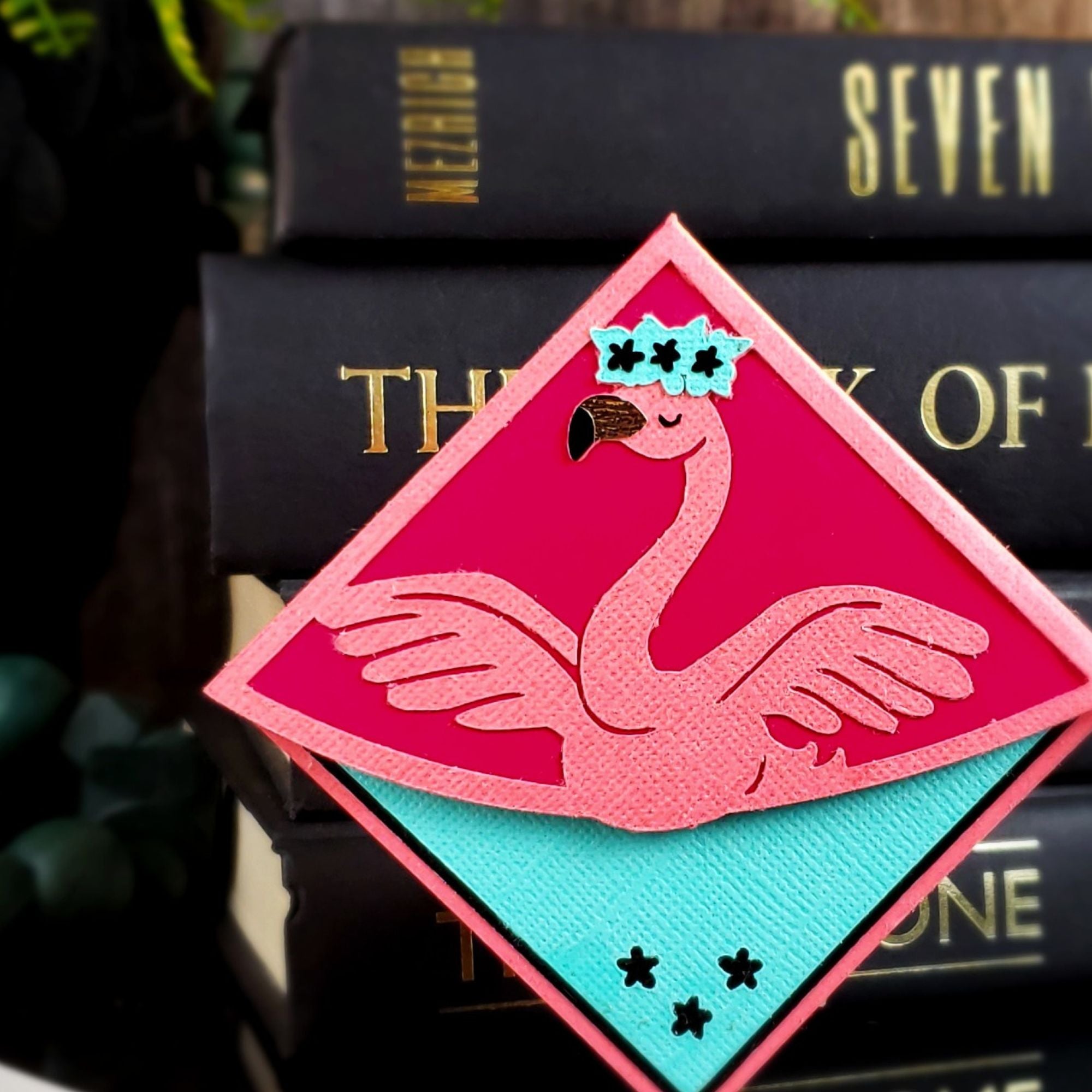 Pink Flamingo Paper Corner Bookmark