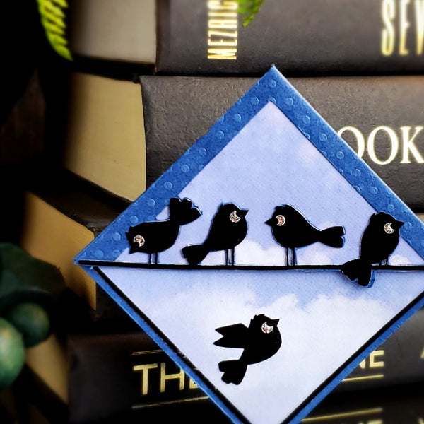Birds on a Wire Paper Corner Bookmark
