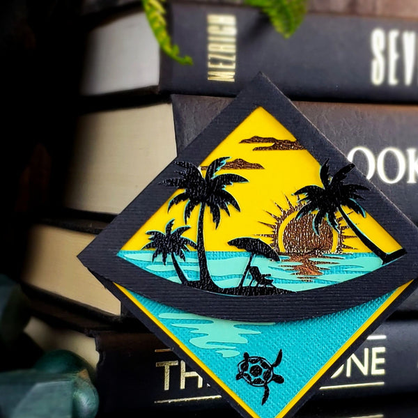 Beach Sunset Paper Corner Bookmark
