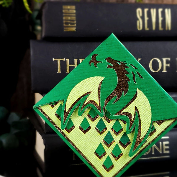 Green Dragon Paper Corner Bookmark
