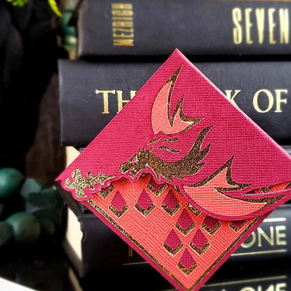 Red Dragon Paper Corner Bookmark