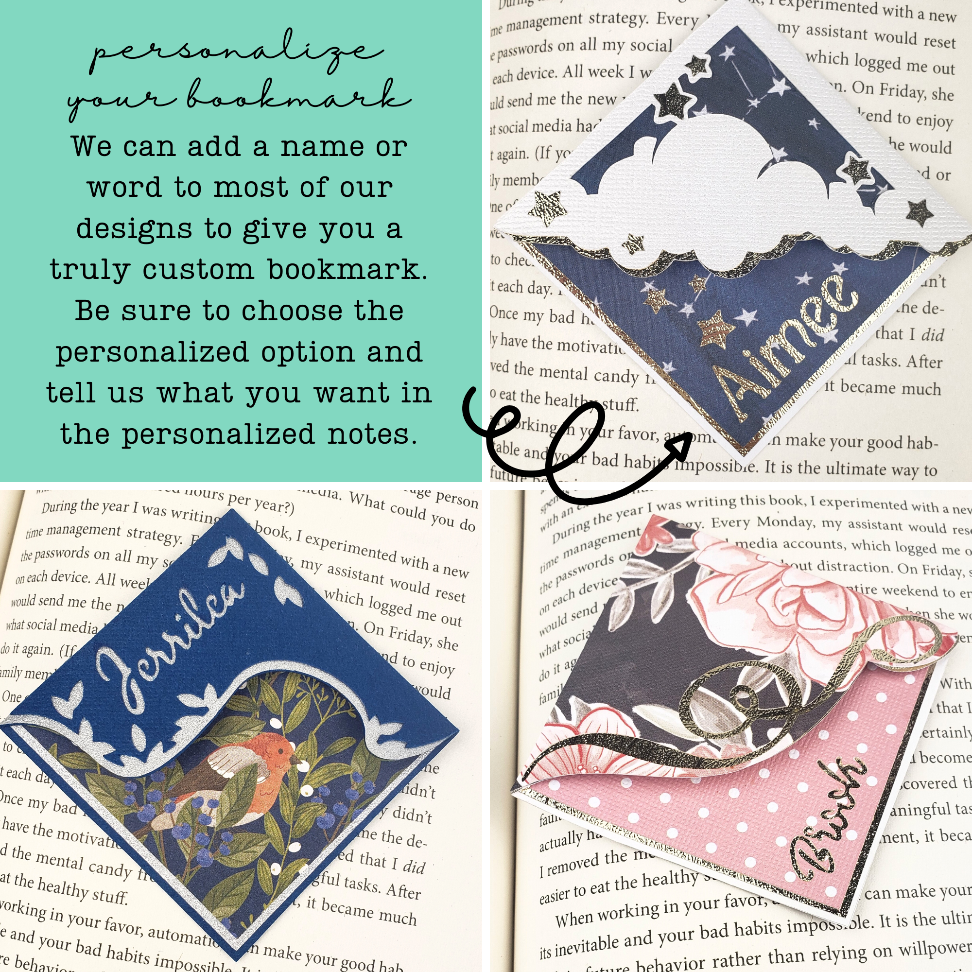Always Rose Paper Corner Bookmark